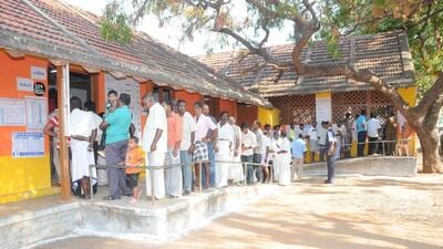 Voters in a queue at a polling booth to cast their vote in the Tamil Nadu assembly election at Kanyakumari (Wikimedia Commons/file photo) Voters in a queue at a polling booth to cast their vote in the Tamil Nadu assembly election at Kanyakumari (Wikimedia Commons/file photo)
