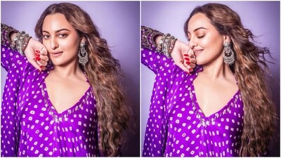 In terms of accessories, Sonakshi styled her look with a pair of silver statement earrings, several quirky stacked bracelets adorning her wrist and a pair of high heels to perfectly complement her fashionable look. (Instagram/@aslisona) In terms of accessories, Sonakshi styled her look with a pair of silver statement earrings, several quirky stacked bracelets adorning her wrist and a pair of high heels to perfectly complement her fashionable look. (Instagram/@aslisona)