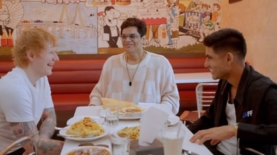 Ed Sheeran also tried Indian food with Shubman Gill and Tanmay Bhat. Ed Sheeran also tried Indian food with Shubman Gill and Tanmay Bhat.