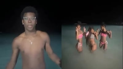 The sisters were seen enjoying the Sun and the shores of Turks and Caicos as Bryce and his pal Boogie Johnson played in the pristine waters, TMZ reported. (Instagram @bryce_m_james)