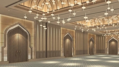 There's also a huge hall with the ability to accommodate up to 3000 guests, where likely one of Taapsee's wedding or pre-wedding functions took place. 