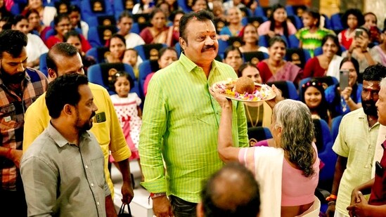 National Democratic Alliance (NDA) candidate from Thrissur, Suresh Gopi being welcomed during his campaign, in Thrissur district, Kerala.(PTI)