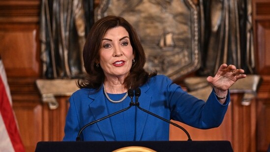New York Governor Kathy Hochul was slammed for referring to New Jersey as "west of Manhattan" in her statement after magnitude 4.8 earthquake hit New York and surrounding areas. (AP)