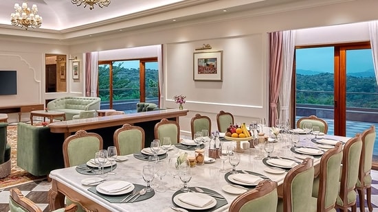 The hotel's grand presidential suite offers the luxury of a private resort in one suite, complete with a living-cum-dining area for intimate celebrations. It also features a temperature-controlled private pool and spacious bathrooms with jacuzzi as well as a private garden and patio for gatherings.