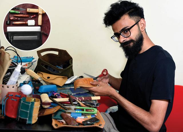 Siddharth Sankaranarayanan tried leatherworking during the pandemic. (Samuel Rajkumar / HT Archives)