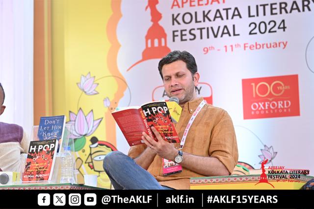 Journalist Kunal Purohit reading from his debut non-fiction work, H-Pop: The Secretive World of Hindutva Pop Stars (AKLF2024) Journalist Kunal Purohit reading from his debut non-fiction work, H-Pop: The Secretive World of Hindutva Pop Stars (AKLF2024)