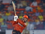 Sunrisers Hyderabad's Abhishek Sharma plays a shot. Sunrisers Hyderabad's Abhishek Sharma plays a shot.