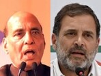 Defence minister Rajnath Singh and Congress MP Rahul Gandhi. Defence minister Rajnath Singh and Congress MP Rahul Gandhi.