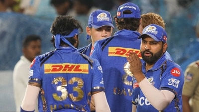Mumbai Indians' captain Hardik Pandya and teammate Rohit Sharma in a conversation (ANI) Mumbai Indians' captain Hardik Pandya and teammate Rohit Sharma in a conversation (ANI)