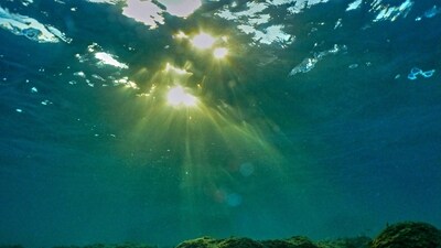 (FILES) This underwater photograph shows light penetrating the water surface in the Mediterranean Sea off the coast of Batroun city on August 1, 2023. Global temperatures "smashed" heat records last year, as heatwaves stalked oceans and glaciers suffered record ice loss, the United Nations said on March 19, 2024, warning 2024 was likely to be even hotter. The annual State of the Climate report by the UN's World Meteorological Organization confirmed preliminary data showing 2023 was by far the hottest year ever recorded. (Photo by Ibrahim CHALHOUB / AFP) (AFP) (FILES) This underwater photograph shows light penetrating the water surface in the Mediterranean Sea off the coast of Batroun city on August 1, 2023. Global temperatures "smashed" heat records last year, as heatwaves stalked oceans and glaciers suffered record ice loss, the United Nations said on March 19, 2024, warning 2024 was likely to be even hotter. The annual State of the Climate report by the UN's World Meteorological Organization confirmed preliminary data showing 2023 was by far the hottest year ever recorded. (Photo by Ibrahim CHALHOUB / AFP) (AFP)