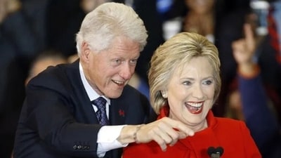 Former US State Secretary Hillary Clinton and her husband Bill became a target of Pro-Palestine protestors in New York City. (AP ) Former US State Secretary Hillary Clinton and her husband Bill became a target of Pro-Palestine protestors in New York City. (AP )