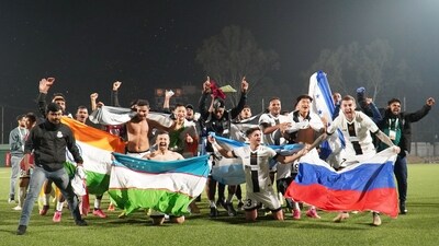Mohammedan Sporting players celebrate after winning the I League (AIFF) Mohammedan Sporting players celebrate after winning the I League (AIFF)