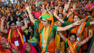 Addressing a massive public rally in Rajasthan's Churu on Friday, PM Narendra Modi stated that the work accomplished by the Centre over the last 10 years was just an appetizer, with the main course yet to be served. (PTI) Addressing a massive public rally in Rajasthan's Churu on Friday, PM Narendra Modi stated that the work accomplished by the Centre over the last 10 years was just an appetizer, with the main course yet to be served. (PTI)