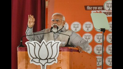 Prime Minister Narendra Modi speaks during a public meeting, ahead of Lok Sabha elections, in Saharanpur, Saturday (PTI) Prime Minister Narendra Modi speaks during a public meeting, ahead of Lok Sabha elections, in Saharanpur, Saturday (PTI)