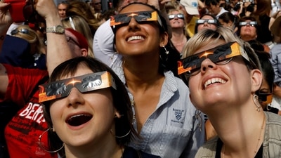 Do Not Look Directly at the Sun: It is crucial not to look directly at the sun during a solar eclipse, as it can cause serious eye damage or even blindness. Use special eclipse glasses or a pinhole camera to view the eclipse safely.&nbsp; (REUTERS/File Photo)