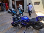 A damaged bike on the Gujarat University hostel campus students hailing from different foreign countries were assaulted allegedly by a group of persons over the issue of offering Namaz, in Ahmedabad A damaged bike on the Gujarat University hostel campus students hailing from different foreign countries were assaulted allegedly by a group of persons over the issue of offering Namaz, in Ahmedabad