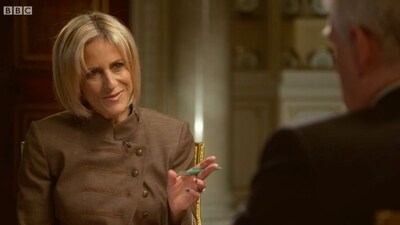 Emily Maitlis questioning Prince Andrew in the notorious BBC interview. (BBC) Emily Maitlis questioning Prince Andrew in the notorious BBC interview. (BBC)
