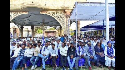 Akash Anand was speaking during the election rally held in Ghaziabad’s Arthala in support of BSP candidate Thakur Nandkishor Pundhir. (Sakib Ali/HT Photo)