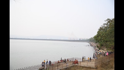 Considering the last five years, water storage in the Khadakwasla dam chain is the lowest this year. Till April 7 last year, the total water storage in the four dams was 14.15 TMC (48.54 %). (HT PHOTO) Considering the last five years, water storage in the Khadakwasla dam chain is the lowest this year. Till April 7 last year, the total water storage in the four dams was 14.15 TMC (48.54 %). (HT PHOTO)