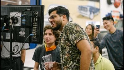 Director Shubham Chhabra on the set of the film Cash Cows. (Credit: Tobi Agonias) Director Shubham Chhabra on the set of the film Cash Cows. (Credit: Tobi Agonias)