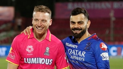 Virat Kohli with Jos Buttler after RR vs RCB match Virat Kohli with Jos Buttler after RR vs RCB match