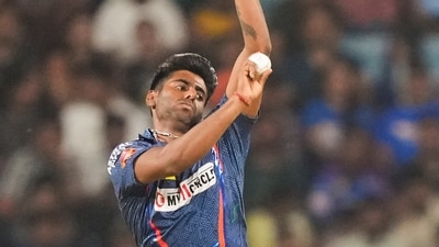 Tearaway quick Mayank Yadav could bowl just one over and was taken for 13 runs before exiting the field with an injury. (PTI) Tearaway quick Mayank Yadav could bowl just one over and was taken for 13 runs before exiting the field with an injury. (PTI)