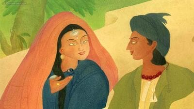 Painting of Heer-Ranjha by Abdur Rahman Chughtai. (HT Photos) Painting of Heer-Ranjha by Abdur Rahman Chughtai. (HT Photos)