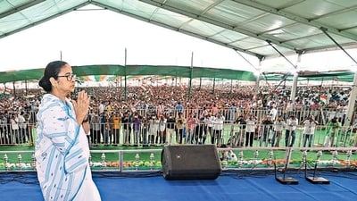 West Bengal chief minister Mamata Banerjee in Purulia on Sunday. (HT photo) West Bengal chief minister Mamata Banerjee in Purulia on Sunday. (HT photo)