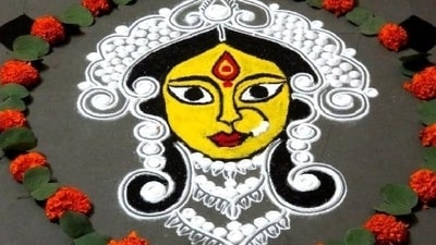 celebrated over nine days in the Hindu month of Chaitra, the festival of Chaitra Navratri will be celebrated this year from Tuesday, April 9 – Wednesday, Apr 7 where the word "Navratri" stands for "nine nights" in Sanskrit that are dedicated to the worship of Durga and her various incarnations. Chaitra Navratri marks the beginning of the Hindu New Year and it is considered an auspicious time to start new ventures or projects hence, people come together to worship the divine feminine energy and seek her blessings for a prosperous and happy life while decorating their homes with beautiful rangoli designs. (Photo by pinterest) celebrated over nine days in the Hindu month of Chaitra, the festival of Chaitra Navratri will be celebrated this year from Tuesday, April 9 – Wednesday, Apr 7 where the word "Navratri" stands for "nine nights" in Sanskrit that are dedicated to the worship of Durga and her various incarnations. Chaitra Navratri marks the beginning of the Hindu New Year and it is considered an auspicious time to start new ventures or projects hence, people come together to worship the divine feminine energy and seek her blessings for a prosperous and happy life while decorating their homes with beautiful rangoli designs. (Photo by pinterest)