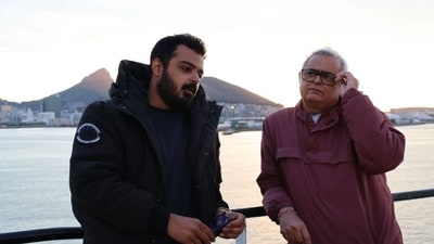 Jai Mehta and Hansal Mehta on the set of Lootere. Jai Mehta and Hansal Mehta on the set of Lootere.