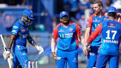 Suryakumar Yadav walks back after a duck against DC (IPL) Suryakumar Yadav walks back after a duck against DC (IPL)