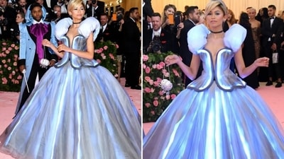 Zendaya's Cinderella moment on the Met Gala red carpet. (Pinterest) Zendaya's Cinderella moment on the Met Gala red carpet. (Pinterest)