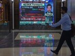 Voltas AC share price: A screen inside the Bombay Stock Exchange (BSE) building in Mumbai, India.
