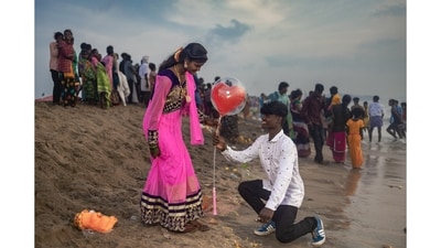 A newly-married Irular couple at Mahabalipuram during the Maasi Magam festival. (Winning image in the Portrait category). (Akilan Thyagrajan) A newly-married Irular couple at Mahabalipuram during the Maasi Magam festival. (Winning image in the Portrait category). (Akilan Thyagrajan)