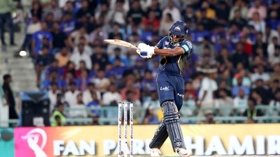 Gujarat Titans' Sai Sudharsan plays a shot. (Gujarat Titans Twitter) Gujarat Titans' Sai Sudharsan plays a shot. (Gujarat Titans Twitter)