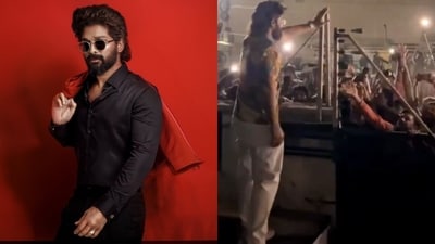 As customary, Allu Arjun greeted fans at his home on his birthday. As customary, Allu Arjun greeted fans at his home on his birthday.