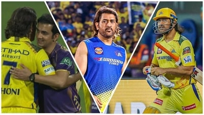 Dhoni batted higher up the order, and the ex-CSK skipper also exchanged pleasantries with Gambhir (ANI-Jio Cinema) Dhoni batted higher up the order, and the ex-CSK skipper also exchanged pleasantries with Gambhir (ANI-Jio Cinema)