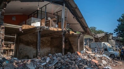 Mumbai, India - April 7, 2024: BMC demolished illegal construction at Bharat Coal compound, Kurla in Mumbai, India, on Sunday, April 7, 2024. (Photo by Satish Bate/ Hindustan Times) (Hindustan Times) Mumbai, India - April 7, 2024: BMC demolished illegal construction at Bharat Coal compound, Kurla in Mumbai, India, on Sunday, April 7, 2024. (Photo by Satish Bate/ Hindustan Times) (Hindustan Times)