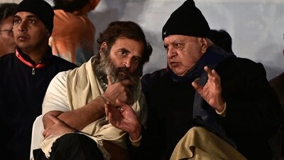 A file photo of Rahul Gandhi with National Conference president Farooq Abdullah in Lakhanpur, J&K, (Waseem Andrabi/HT) A file photo of Rahul Gandhi with National Conference president Farooq Abdullah in Lakhanpur, J&K, (Waseem Andrabi/HT)