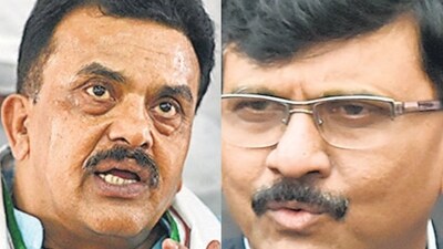 Expelled Congress leader Sanjay Nirupam (left) and Sanjay Raut. Expelled Congress leader Sanjay Nirupam (left) and Sanjay Raut.