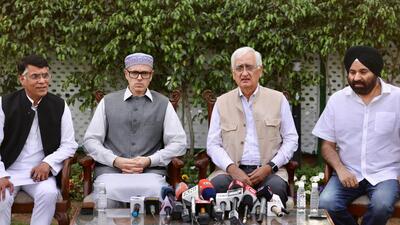 The National Conference and the Congress announced the alliance on Monday The National Conference and the Congress announced the alliance on Monday