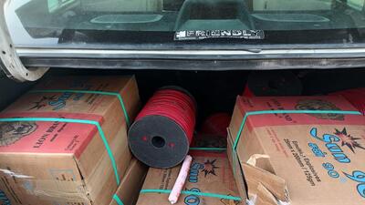 The police on Monday seized the explosives from the car. (HT) The police on Monday seized the explosives from the car. (HT)