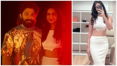 Allu Arjun rang in his birthday with wife Sneha at their Hyderabad home. Allu Arjun rang in his birthday with wife Sneha at their Hyderabad home.