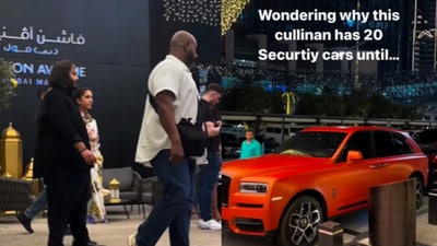 Anant Ambani walking towards his Rolls Royce in Dubai. (Instagram/@Ali Muntazir Khan) Anant Ambani walking towards his Rolls Royce in Dubai. (Instagram/@Ali Muntazir Khan)