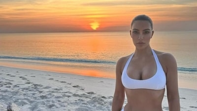 Kim Kardashian also wore a white bikini during her vacations with her sisters. The Skims founder has been posting glimpses of their Turks and Caicos getaway on social media. Kim Kardashian also wore a white bikini during her vacations with her sisters. The Skims founder has been posting glimpses of their Turks and Caicos getaway on social media.