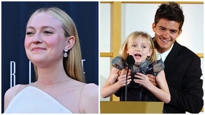 Dakota Fanning and Orlando Bloom shared a sweet moment at an awards ceremony in 2001. Dakota Fanning and Orlando Bloom shared a sweet moment at an awards ceremony in 2001.
