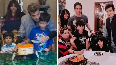 Jeetendra celebrates birthday with his family. Jeetendra celebrates birthday with his family.
