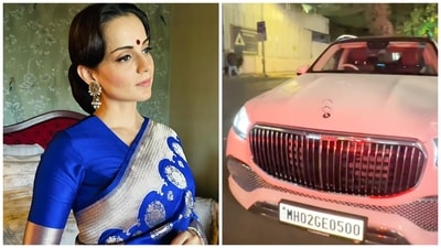 Kangana Ranaut was spotted cruising in a new Maybach in Mumbai. Kangana Ranaut was spotted cruising in a new Maybach in Mumbai.