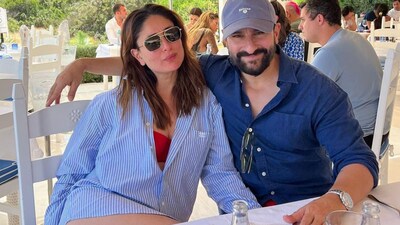 Kareena and Saif during a tropical vacation. Kareena and Saif during a tropical vacation. 