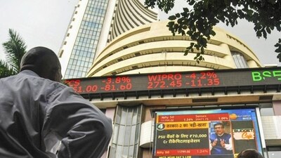 Stock market today: The stock market index on a display screen at the Bombay Stock Exchange (BSE) building in Mumbai. (PTI)